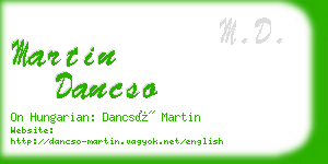 martin dancso business card